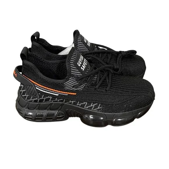 Steel Toe Safety Sneakers Black Knit Work Shoes NWOT EU 36–37 US Mens 5 - Picture 1 of 9